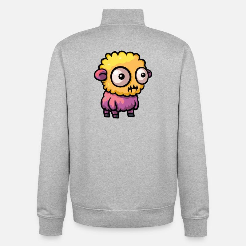 Sheep Halloween Comic Zombie - Unisex Organic Zip Sweatshirt by Stanley/Stella - heather grey