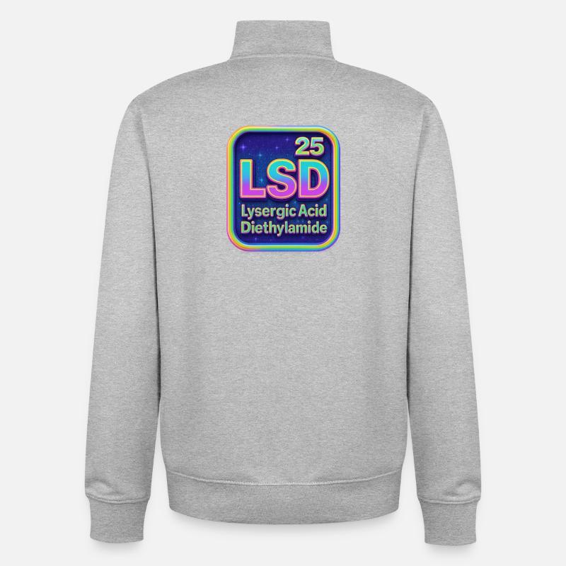 Néon Acide Psychédélique Rétro - Sweat zippé unisexe en coton bio Stanley/Stella - gris chiné