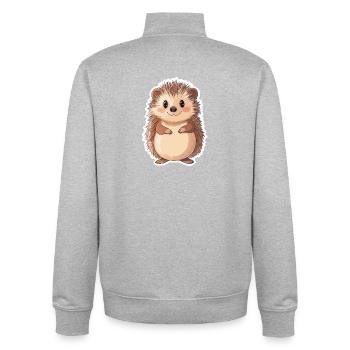 Igel - Unisex Organic Zip Sweatshirt von Stanley/Stella - Grau meliert - Hinten - AI Model Male 185 light (185cm)