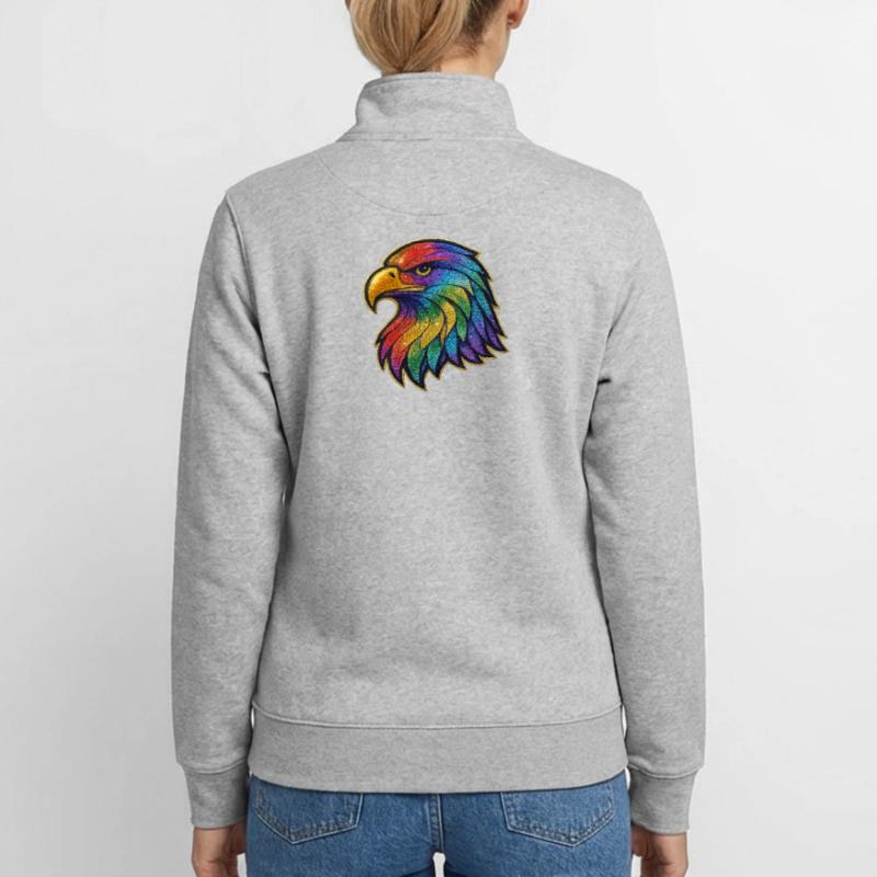 Rainbow Eagle Head Patch Unisex Organic Zip Sweatshirt by Stanley/Stella