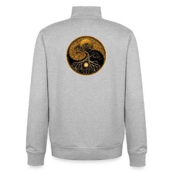 Arbre de vie - Sweat zippé unisexe en coton bio Stanley/Stella - gris chiné - Dos - AI Model Male 185 light (185cm)