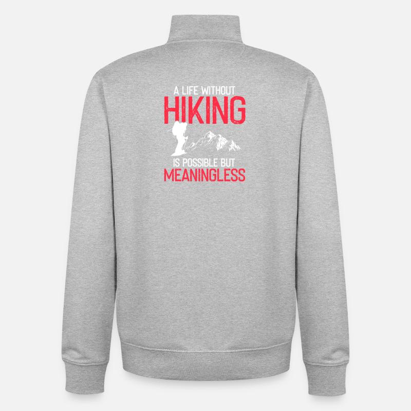 Life Without Trails Hiking Passion Devotion - Unisex Organic Zip Sweatshirt von Stanley/Stella - Grau meliert