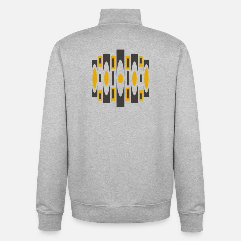 Psychedelic pattern by Cean - Unisex Organic Zip Sweatshirt by Stanley/Stella - heather grey