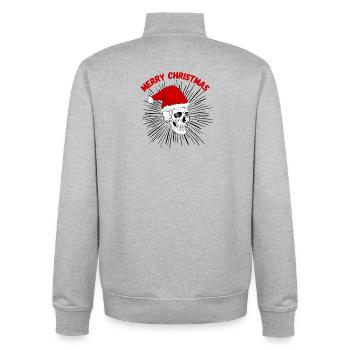 Weihnachtsschädel mit rotem Gothic Hut - Unisex Organic Zip Sweatshirt von Stanley/Stella - Grau meliert - Hinten - AI Model Male 185 light (185cm)