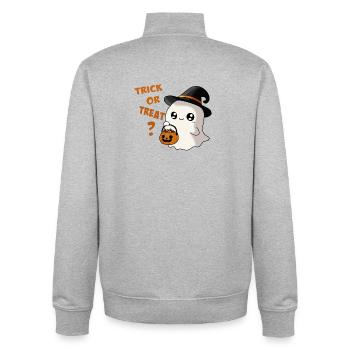 Geist - Unisex Organic Zip Sweatshirt von Stanley/Stella - Grau meliert - Hinten - AI Model Male 185 light (185cm)
