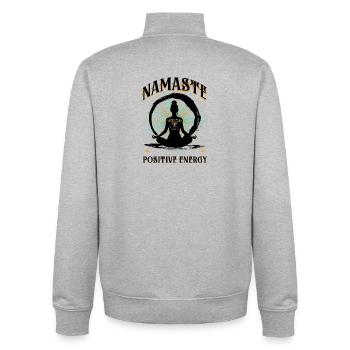 Positive Energy Meditation Silhouette - Unisex Organic Zip Sweatshirt by Stanley/Stella - heather grey - Back - AI Model Male 185 light (185cm)