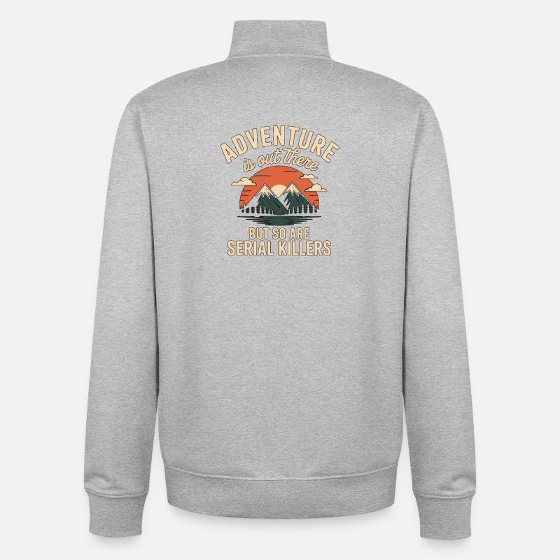 Adventure Is Out There Serial Killers - Unisex Organic Zip Sweatshirt von Stanley/Stella - Grau meliert