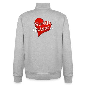 SUPER GRANDPA - Unisex Organic Zip Sweatshirt von Stanley/Stella - Grau meliert - Hinten - AI Model Male 185 light (185cm)