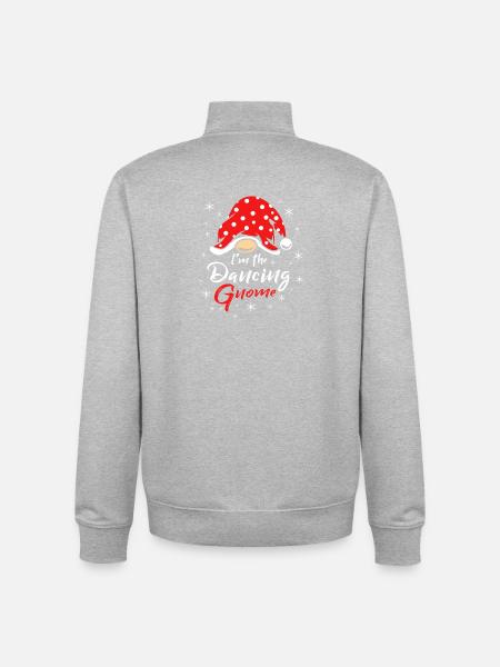 Gnome Dancing - Unisex Organic Zip Sweatshirt by Stanley/Stella - heather grey