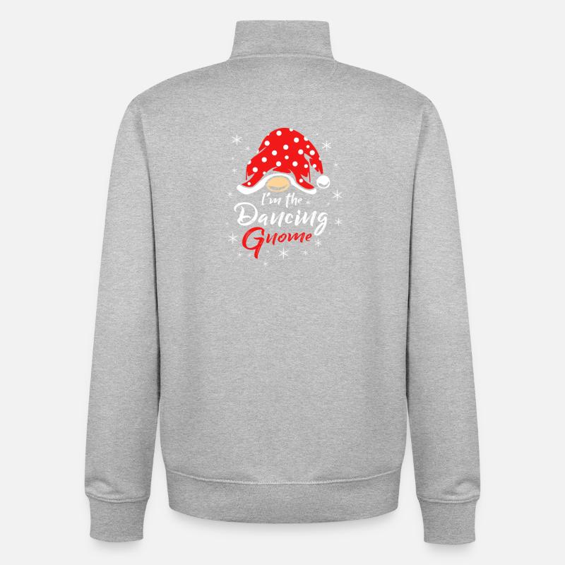 Gnome Dancing - Unisex Organic Zip Sweatshirt by Stanley/Stella - heather grey