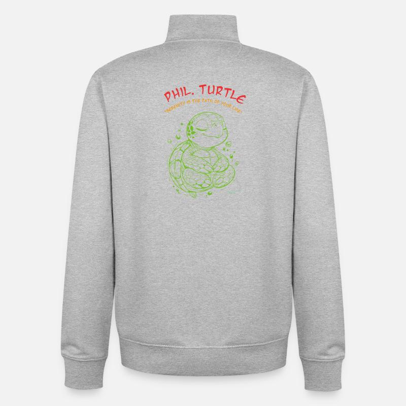 Phil Turtle Zen Path Tee - Unisex Organic Zip Sweatshirt von Stanley/Stella - Grau meliert