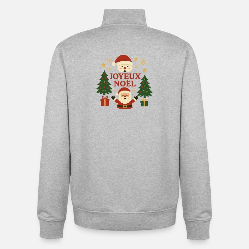 Weihnachten - Unisex Organic Zip Sweatshirt von Stanley/Stella - Grau meliert