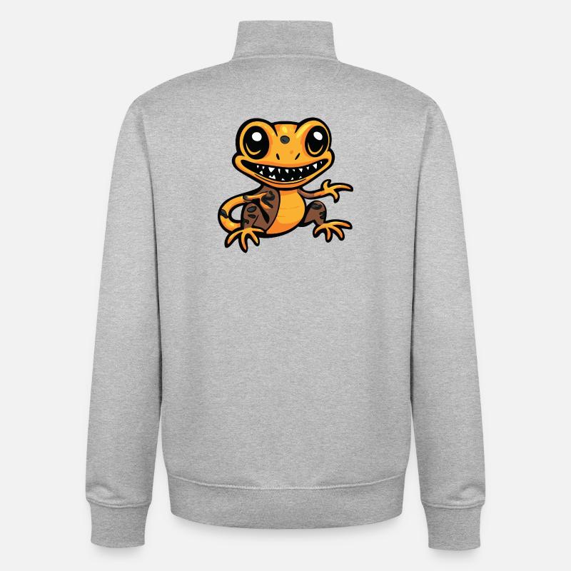 Echse Halloween Comic Lustig - Unisex Organic Zip Sweatshirt von Stanley/Stella - Grau meliert