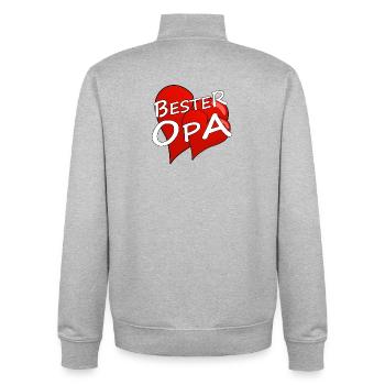 Meilleur grand-père - Sweat zippé unisexe en coton bio Stanley/Stella - gris chiné - Dos - AI Model Male 185 light (185cm)