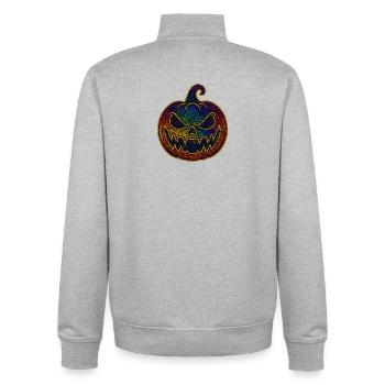 Glitzernder Regenbogen Kürbis zu Halloween - Unisex Organic Zip Sweatshirt von Stanley/Stella - Grau meliert - Hinten - AI Model Male 185 light (185cm)