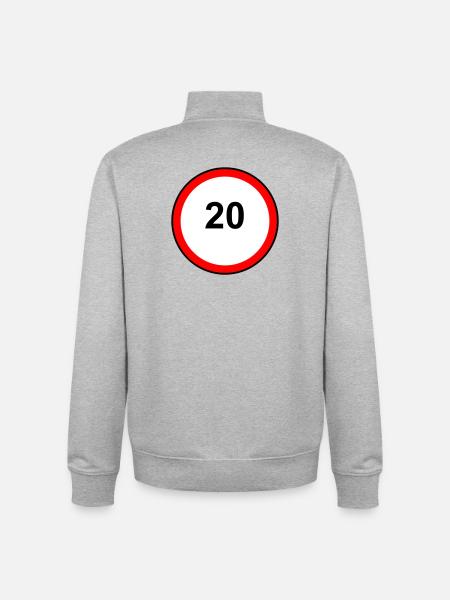 Tempo20 Sign Retro Illustration - Unisex Organic Zip Sweatshirt by Stanley/Stella - heather grey