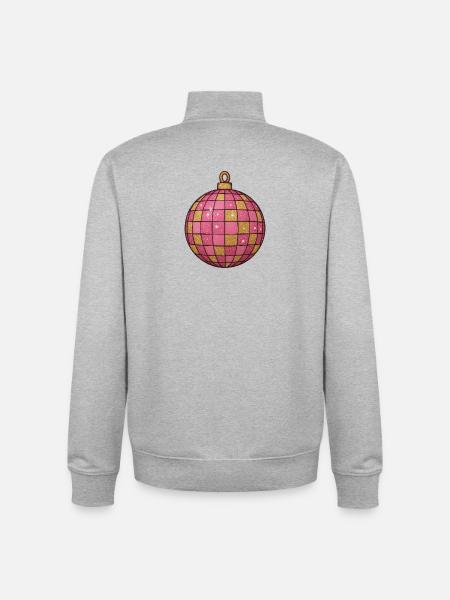 Pink Gold Glitzerkugel Ornament - Unisex Organic Zip Sweatshirt von Stanley/Stella - Grau meliert