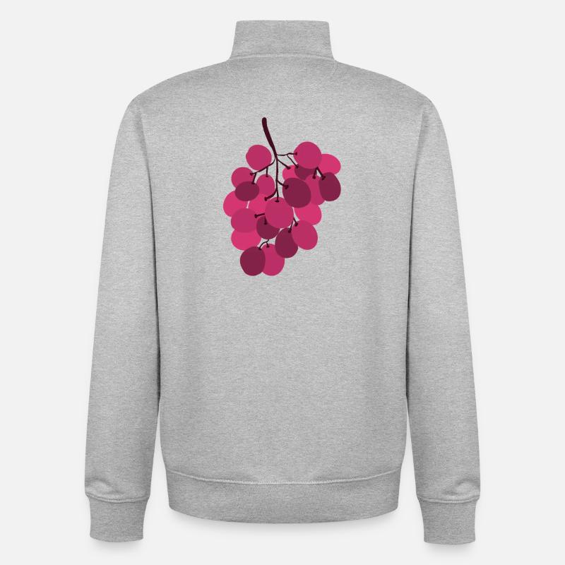 grappe de raisins rose vif - Sweat zippé unisexe en coton bio Stanley/Stella - gris chiné