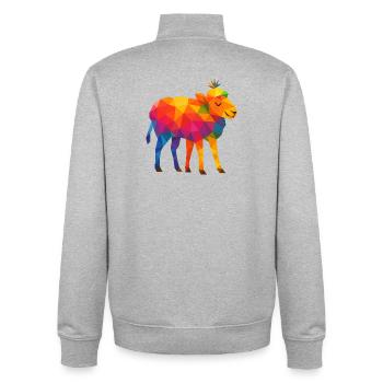 Regenbogenschiff mit 5 Beinen - Unisex Organic Zip Sweatshirt von Stanley/Stella - Grau meliert - Hinten - AI Model Male 185 light (185cm)