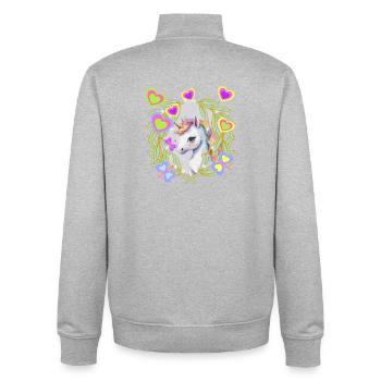 Unicorn Kids Girl Horse - Unisex Organic Zip Sweatshirt by Stanley/Stella - heather grey - Back - AI Model Male 185 light (185cm)