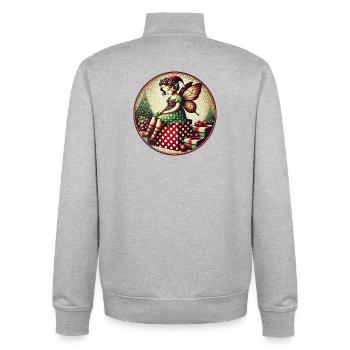 Fairy on Polka Dot Presents - Unisex Organic Zip Sweatshirt by Stanley/Stella - heather grey - Back - AI Model Male 185 light (185cm)