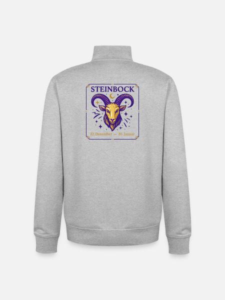 Sternzeichen Steinbock - Unisex Organic Zip Sweatshirt von Stanley/Stella - Grau meliert