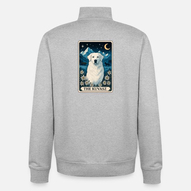 Kuvasz - Sweat zippé unisexe en coton bio Stanley/Stella - gris chiné