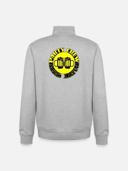 Party Crew Beer - Unisex Organic Zip Sweatshirt by Stanley/Stella - heather grey