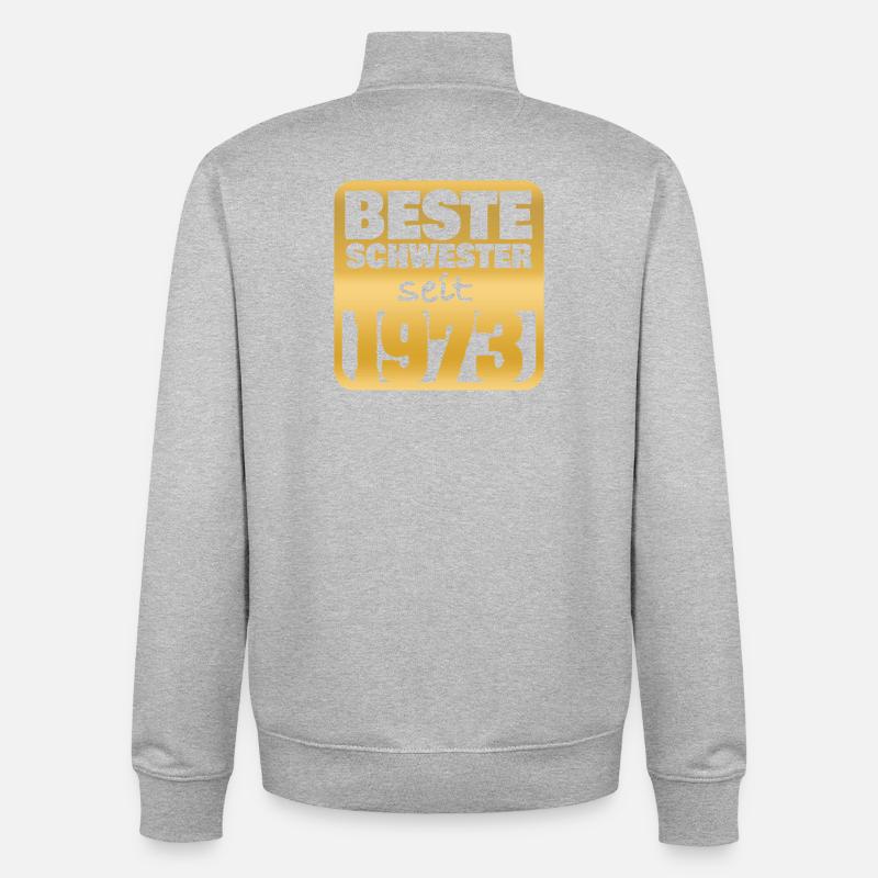 Bébé 1973 - Sweat zippé unisexe en coton bio Stanley/Stella - gris chiné