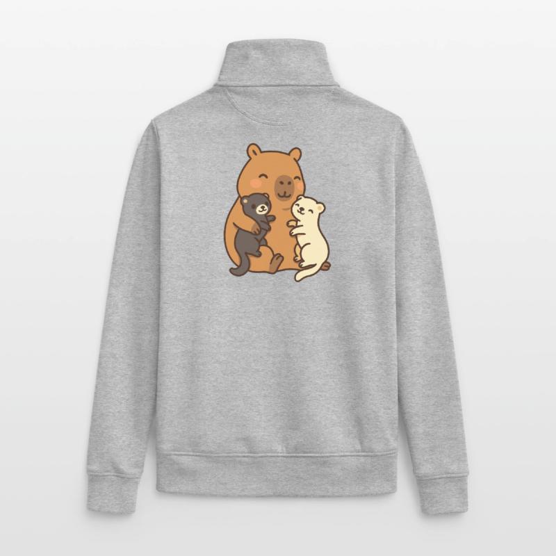 Capibara e furetto – Amicizia e sicurezza Felpa unisex con zip in cotone biologico di Stanley/Stella
