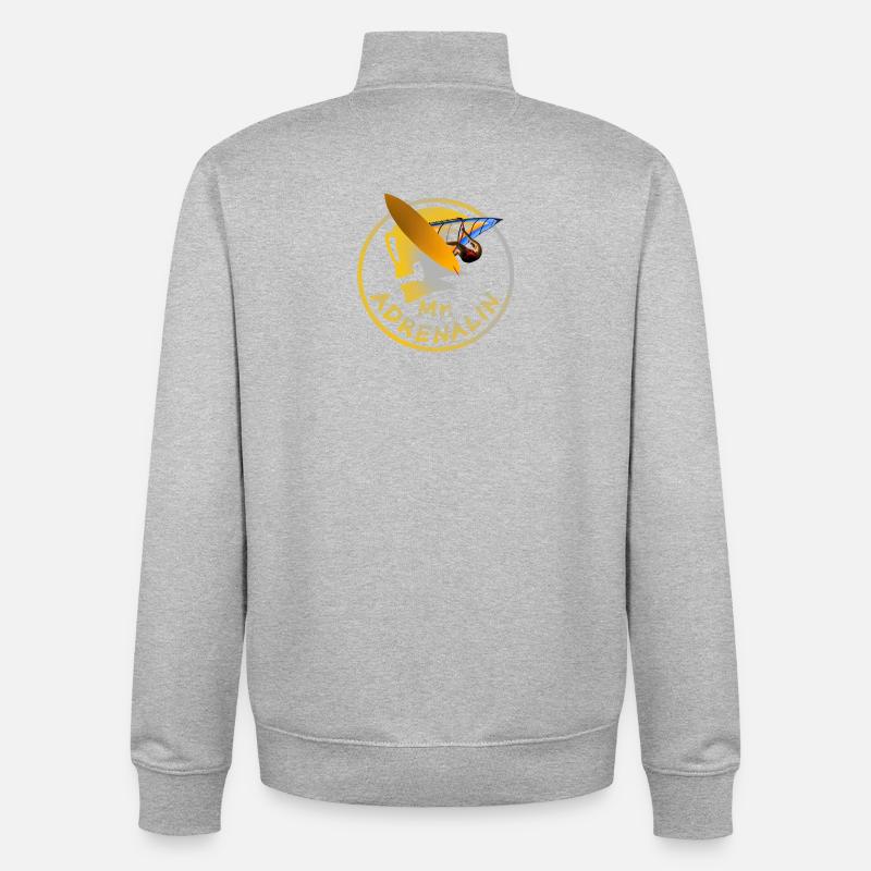 Mr Adrenalin Windsurfing - Unisex Organic Zip Sweatshirt von Stanley/Stella - Grau meliert