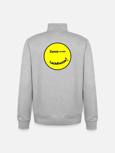 Winking Laugh Mouth - Unisex Organic Zip Sweatshirt by Stanley/Stella - heather grey