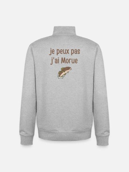 I can't I have Cod - Unisex Organic Zip Sweatshirt by Stanley/Stella - heather grey