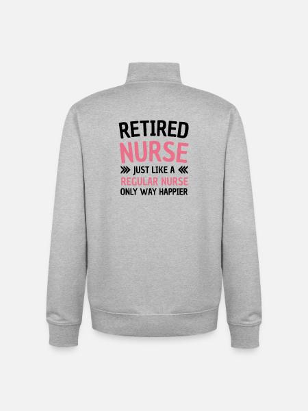Retired Nurse Retirement Nursing Retiree - Unisex Organic Zip Sweatshirt by Stanley/Stella - heather grey
