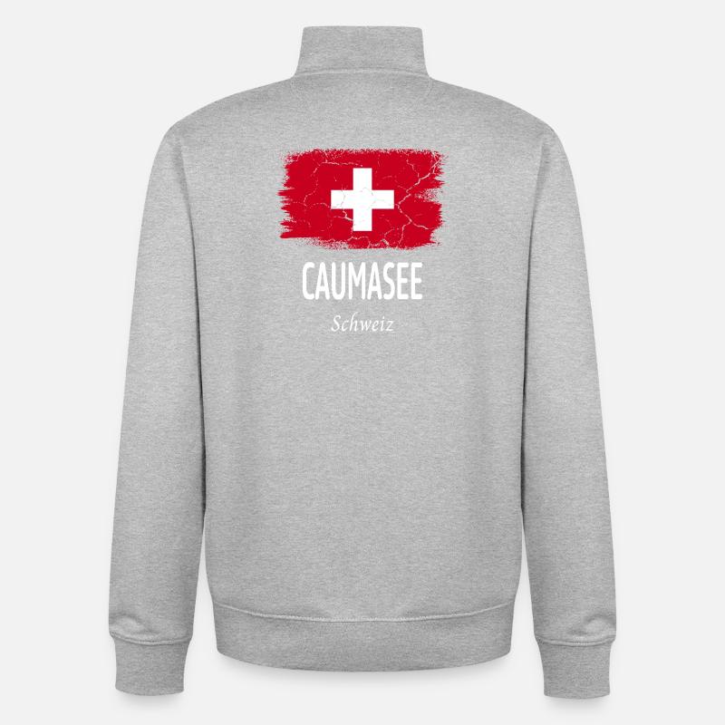 Lac de Cauma - Sweat zippé unisexe en coton bio Stanley/Stella - gris chiné