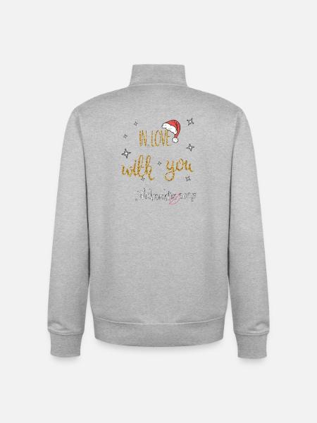Christmas in Love - Unisex Organic Zip Sweatshirt by Stanley/Stella - heather grey