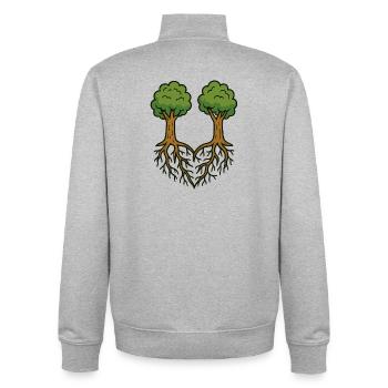Rooted Together - Unisex Organic Zip Sweatshirt by Stanley/Stella - heather grey - Back - AI Model Male 185 light (185cm)