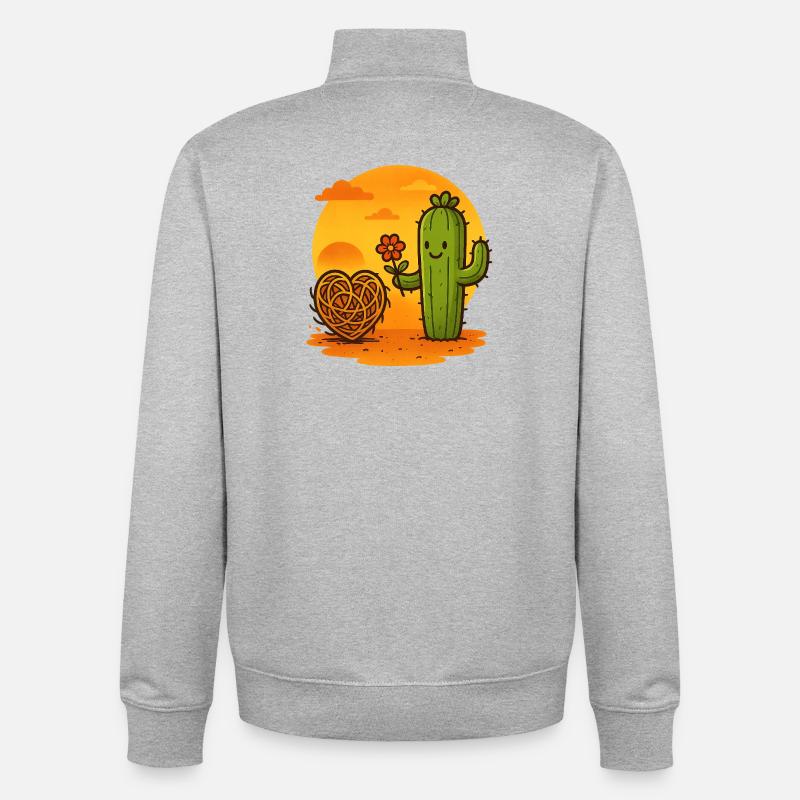 L’amour dans les endroits les plus arides - Sweat zippé unisexe en coton bio Stanley/Stella - gris chiné