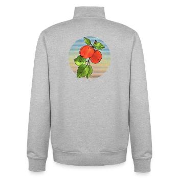 Apples - Unisex Organic Zip Sweatshirt by Stanley/Stella - heather grey - Back - AI Model Male 185 light (185cm)