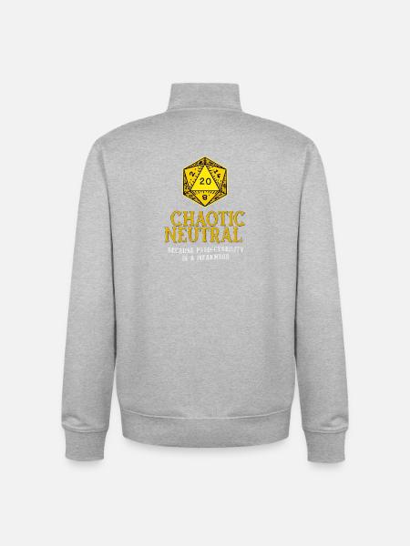 Chaotic Neutral Dice - Unisex Organic Zip Sweatshirt by Stanley/Stella - heather grey