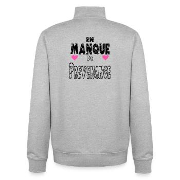 Lacking Thoughtfulness - Unisex Organic Zip Sweatshirt by Stanley/Stella - heather grey - Back - AI Model Male 185 light (185cm)