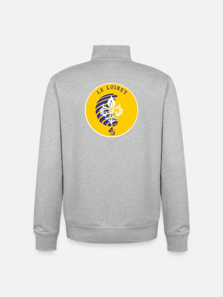 Fleur de Lys Loiret 45 - Unisex Organic Zip Sweatshirt by Stanley/Stella - heather grey