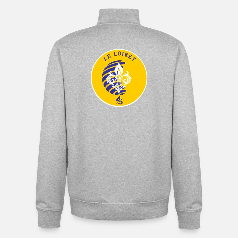 Fleur de Lys Loiret 45 - Sweat zippé unisexe en coton bio Stanley/Stella - gris chiné