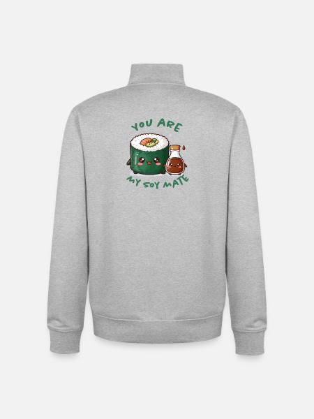 You're my soulmate - Unisex Organic Zip Sweatshirt by Stanley/Stella - heather grey