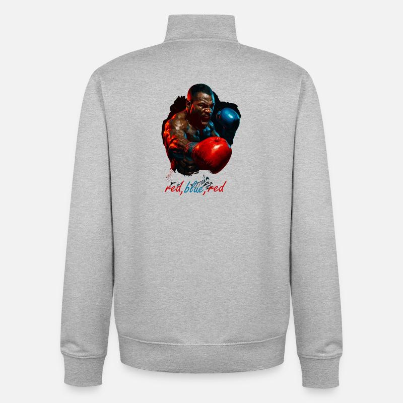 boxe - Sweat zippé unisexe en coton bio Stanley/Stella - gris chiné