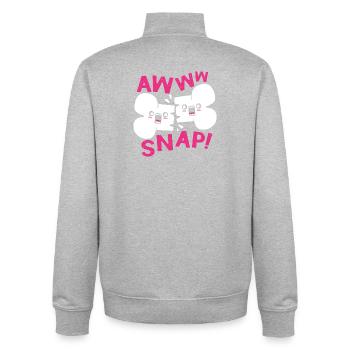 Fracture osseuse Fracture osseuse du squelette d’Halloween - Sweat zippé unisexe en coton bio Stanley/Stella - gris chiné - Dos - AI Model Male 185 light (185cm)