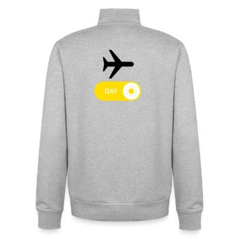 World TRAVEL - ON - Unisex Organic Zip Sweatshirt by Stanley/Stella - heather grey - Back - AI Model Male 185 light (185cm)