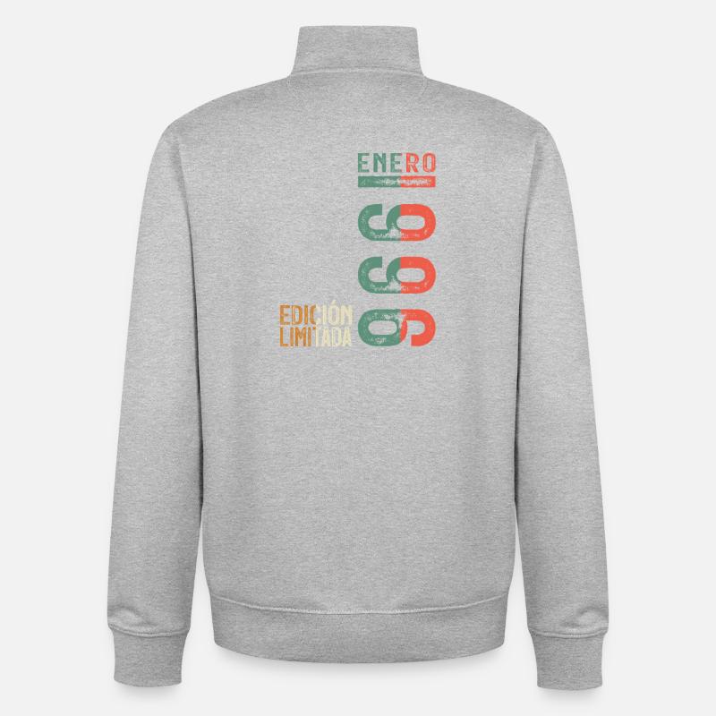 Millésime Janvier 1996 Cadeau d’Anniversaire - Sweat zippé unisexe en coton bio Stanley/Stella - gris chiné