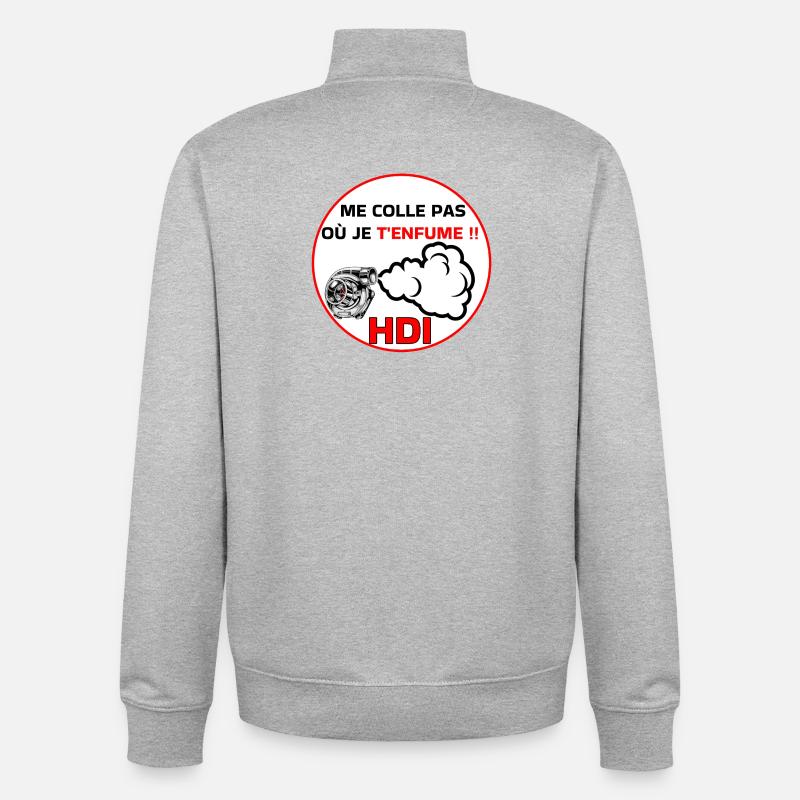 Me colle pas hdi - Sweat zippé unisexe en coton bio Stanley/Stella - gris chiné