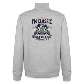 1966_Klassiker_Hot Rod_Geburtstag_Geschenk - Sweat zippé unisexe en coton bio Stanley/Stella - gris chiné - Dos - AI Model Male 185 light (185cm)